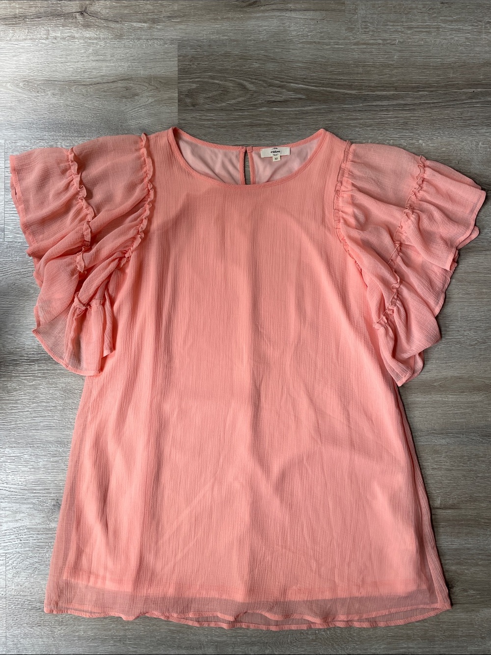 Entro | Tiered sleeve pink dress size medium